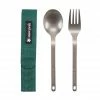 Snow Peak Camping Kit Titanium Fork & Spoon Set 2 Snow Peak Camping Kit Titanium Fork & Spoon Set