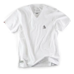 &SONS Classic White V-Neck T-Shirt Clothing